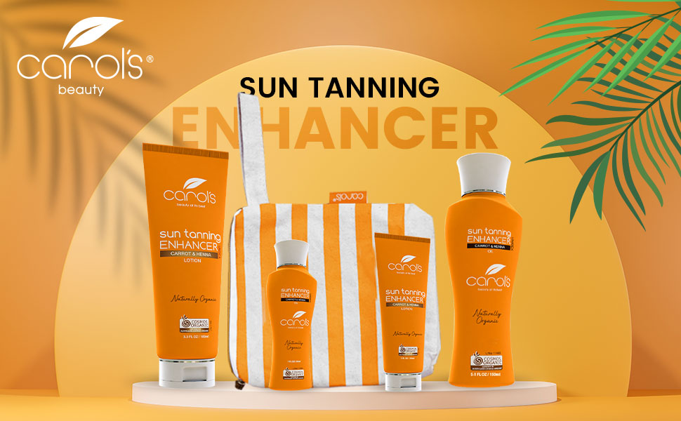 Carols Beauty Organic Sun Tanning Enhancer Collection. Achieve a natural, healthy glow with our range of 100% Certified Organic tanning products, including lotions and oils. Made in Australia with natural ingredients. Shop now at carolsbeauty.com.au for a beautiful, sun-kissed look.

